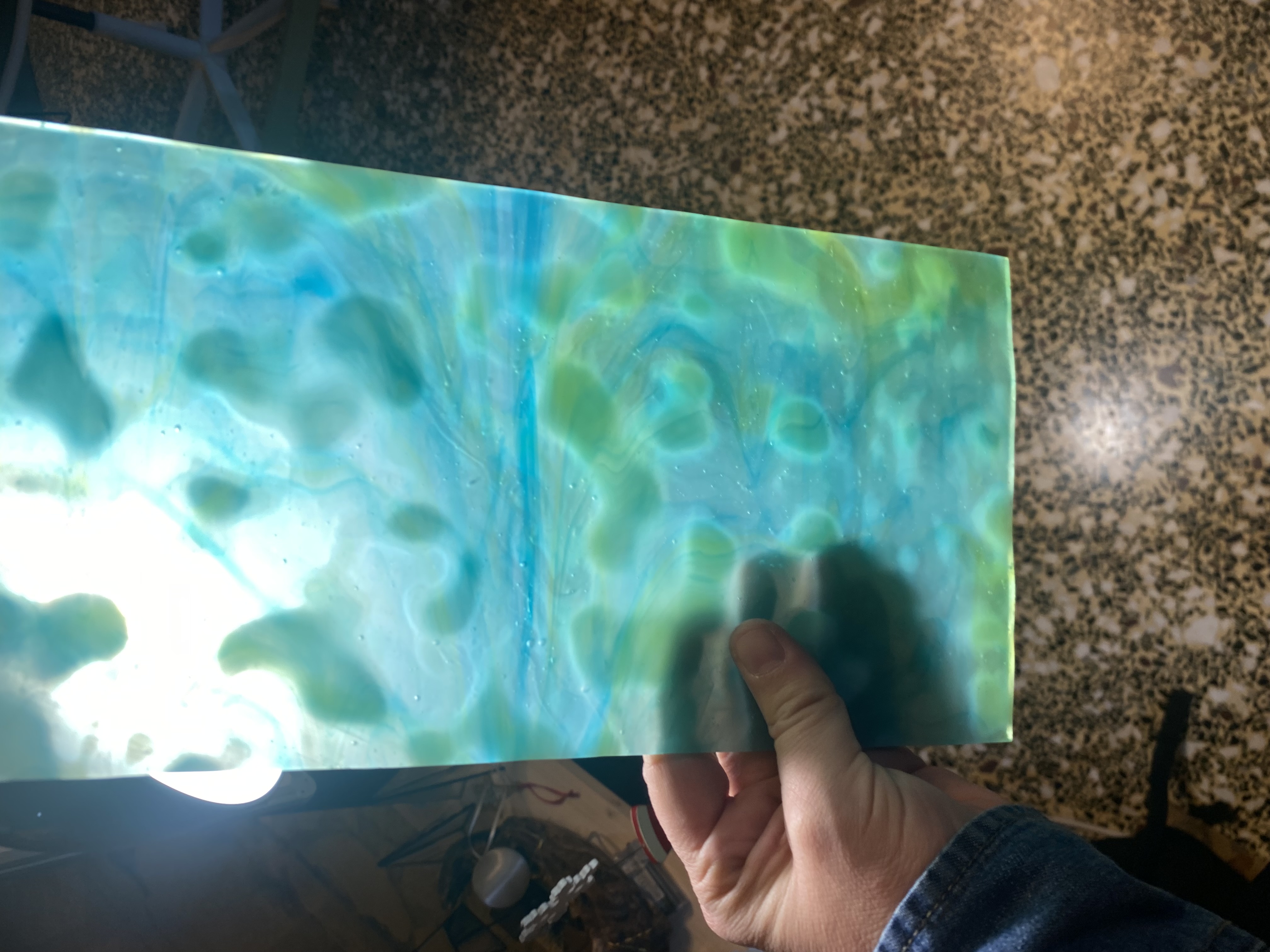 Ημιδιάφανο Μπλε Τιρκουάζ με υφή Mississipi River 3mm