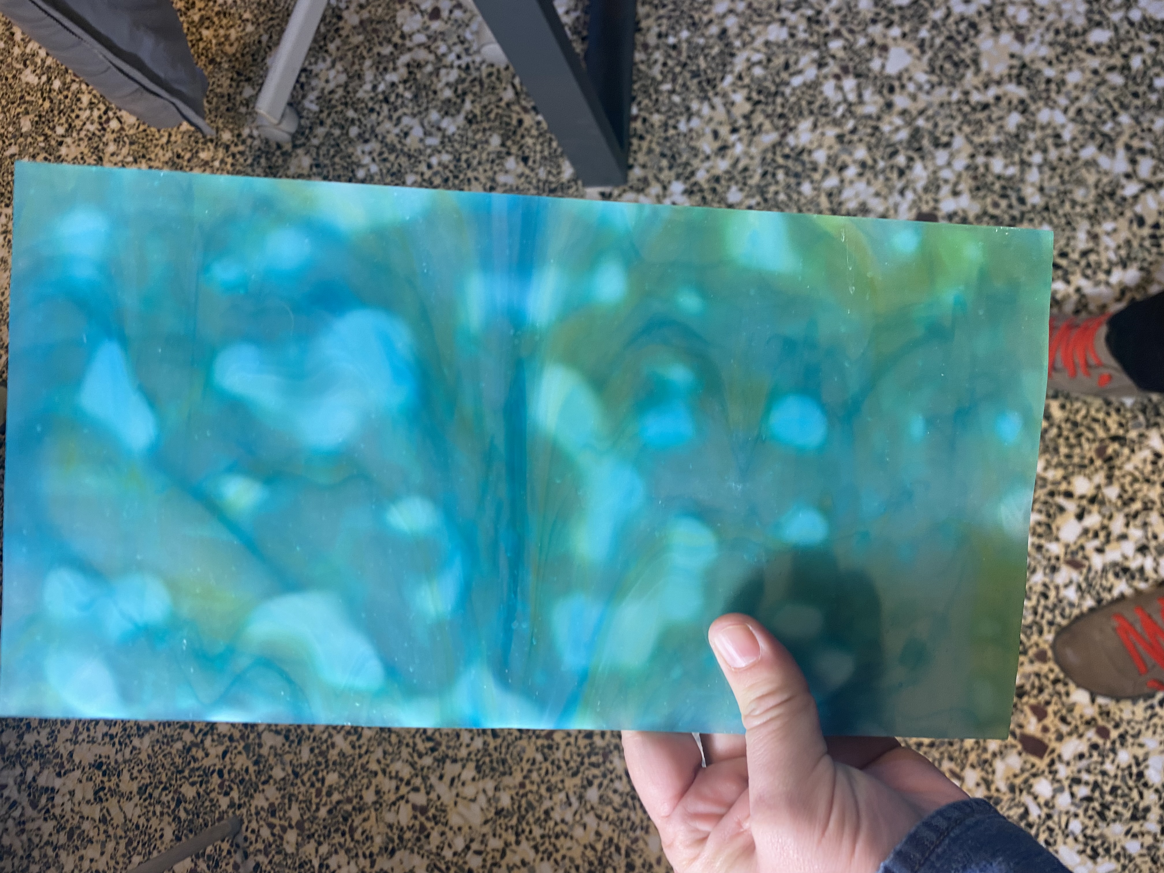 Ημιδιάφανο Μπλε Τιρκουάζ με υφή Mississipi River 3mm