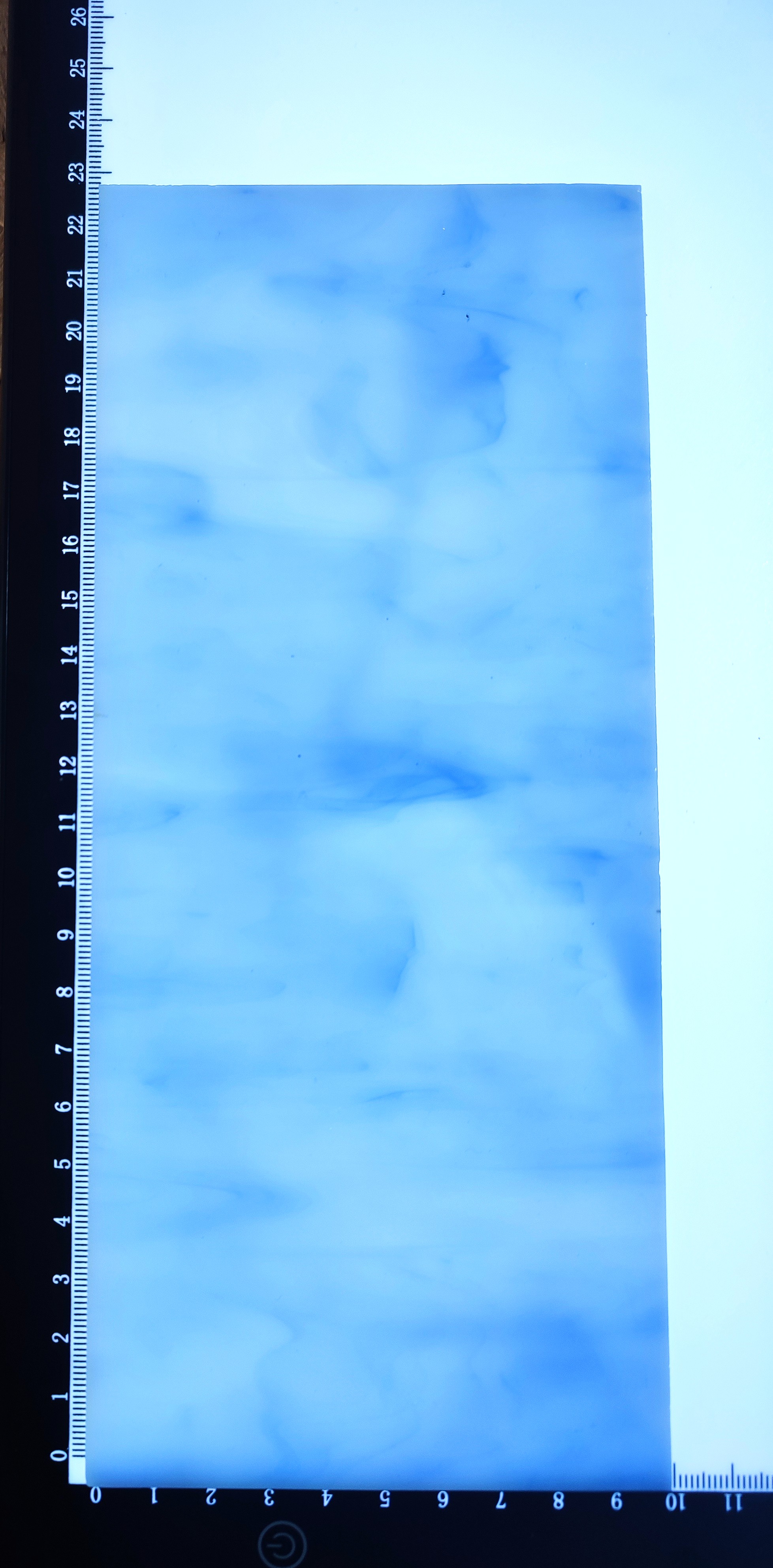  Κομμάτι Γυαλί Οπαλίνα Μπλέ Ανοιχτό 10*23 εκατοστά