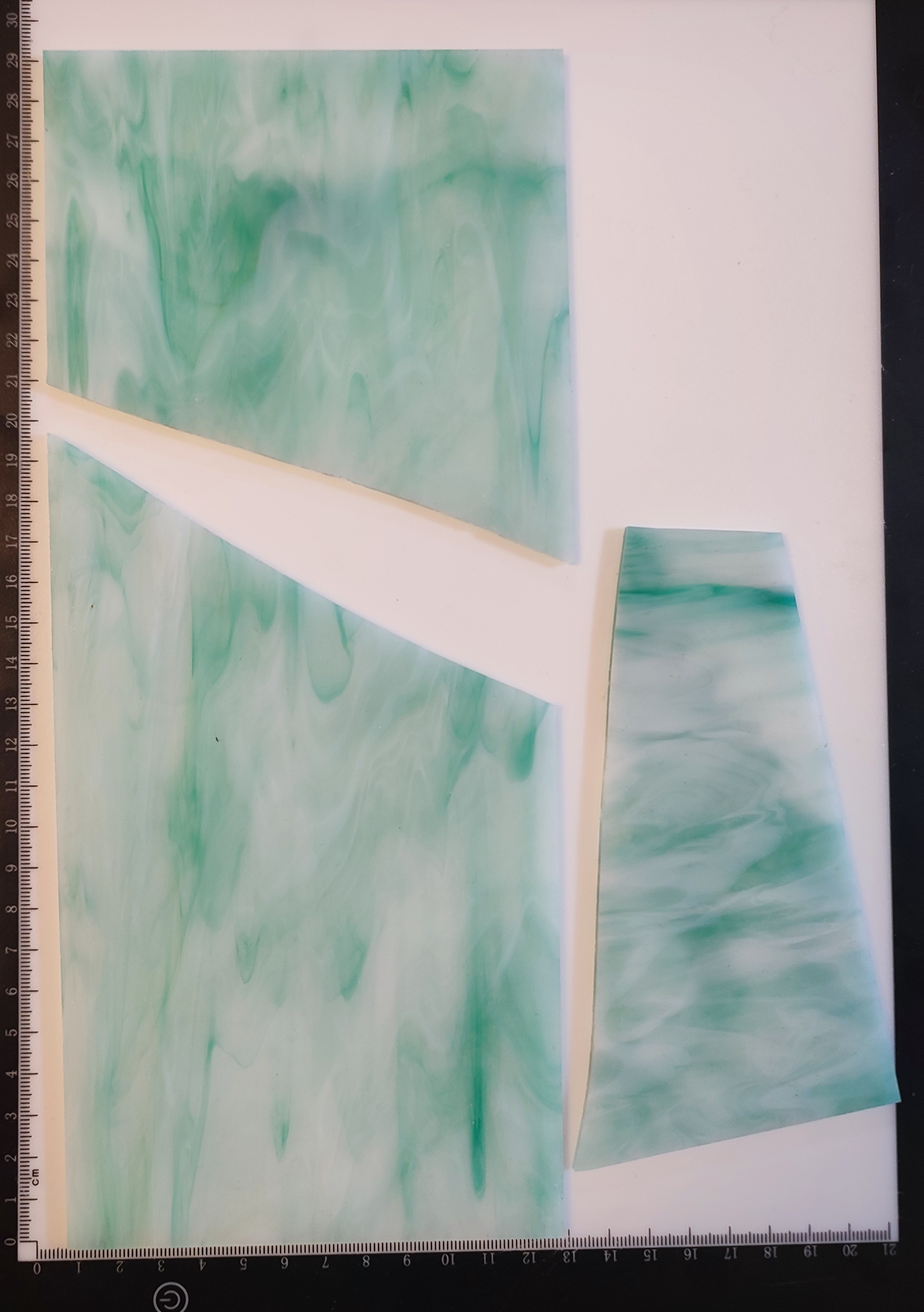  Κομμάτια Γυαλί Οπαλίνα Λευκό Πράσινο 330γρ 