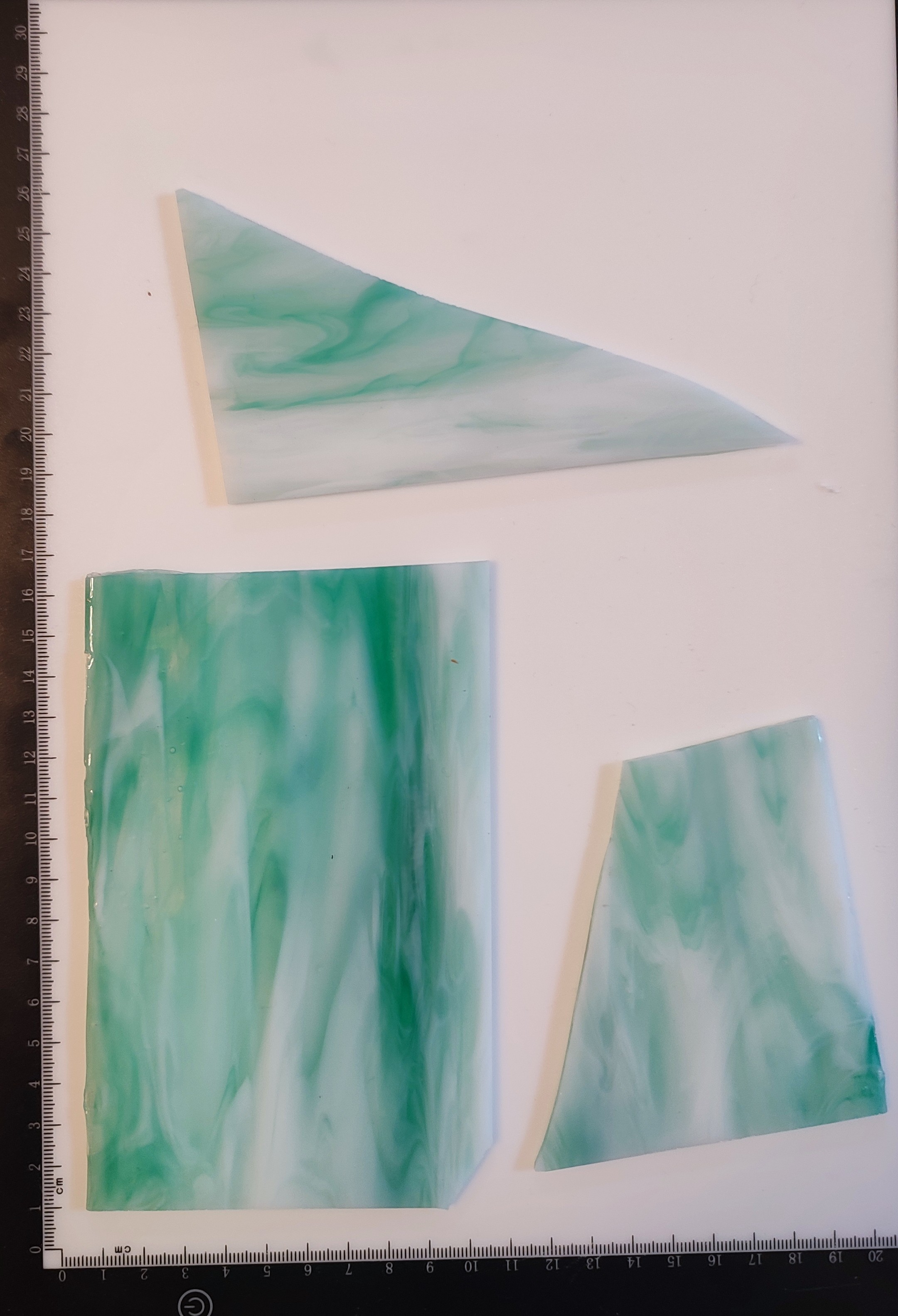  Κομμάτια Γυαλί Οπαλίνα Λευκό Πράσινο 220γρ 